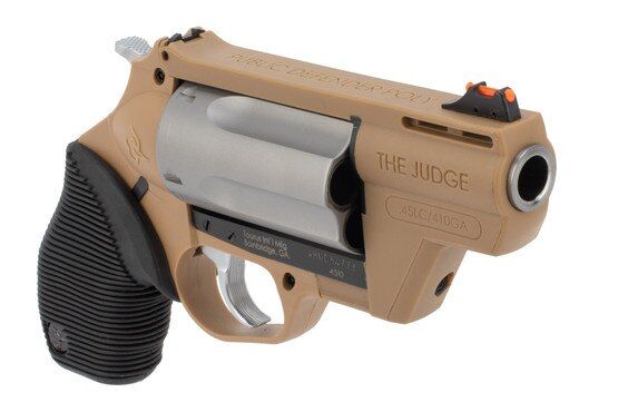 Taurus Public Defender Poly .410 Gauge /.45LC Revolver features a flat dark earth polymer frame